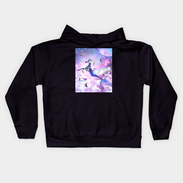 Rainbow Mermaid Unicorn - Mermicorn Kids Hoodie by Random Galaxy